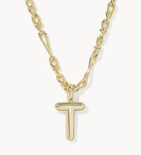 Load image into Gallery viewer, KENDRA SCOTT Bubble Letter T Gold Short Pendant Necklace 9608805623