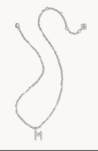 Load image into Gallery viewer, KENDRA SCOTT Bubble Letter M Silver Short Pendant Necklace 9608805610