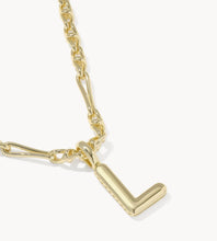 Load image into Gallery viewer, KENDRA SCOTT Bubble Letter L Gold Short Pendant Necklace 9608805607