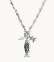 Load image into Gallery viewer, KENDRA SCOTT Parker Fish Vintage Silver Long Charm Necklace 9608898588