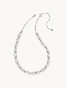 KENDRA SCOTT Rosalie Silver Tennis Necklace in White Crystal 9608873979