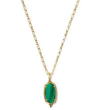 Load image into Gallery viewer, KENDRA SCOTT Dani step frame long necklace gold green malachite 9608806775
