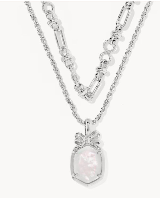 KENDRA SCOTT Daphne Bow Silver Multi Strand Necklace  9608885199