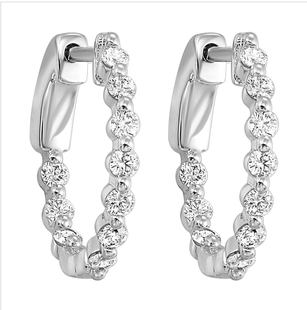 14K WG DIAMOND HOOPS EARRINGS ER35874-4WB