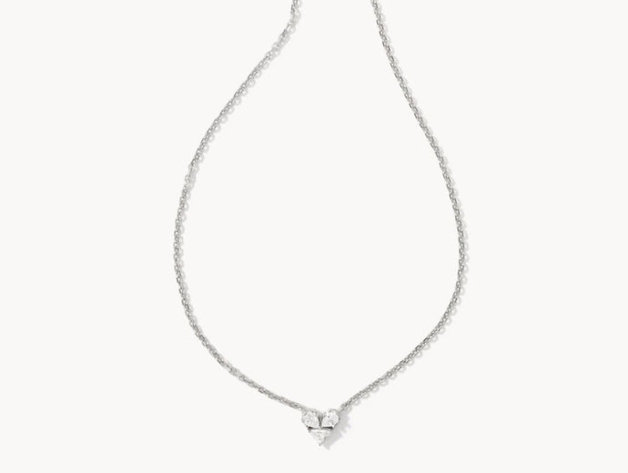 Lindy Gold Crystal Chain Necklace in White Crystal