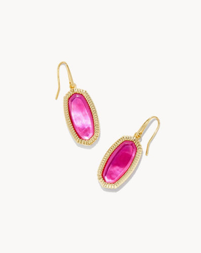 Kendra Scott-Dani Gold Ridge Frame Drop Earrings in Azalea Illusion 9608865197