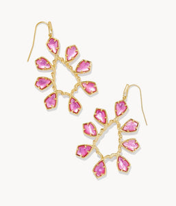 KENDRA SCOTT Camry Gold Open Frame Earrings in Azalea Illusion 9608865269