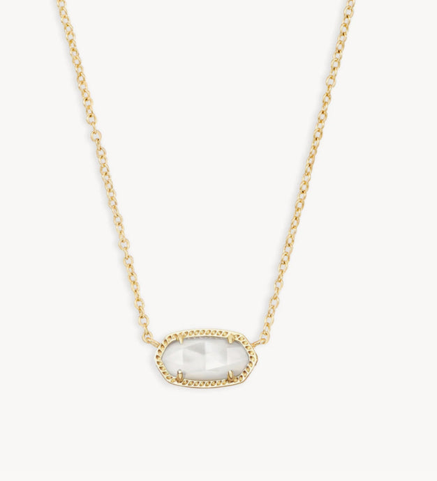 KENDRA SCOTT Boxed Elisa Gold Pendant Necklace in Ivory Mother-of-Pearl 9608862606