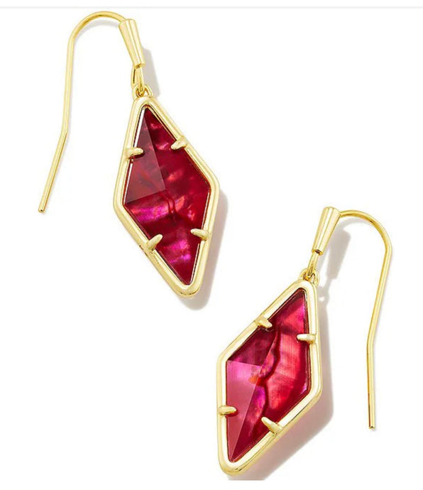 Kendra Scott-Kinsley Drop Earrings Gold Rasberry ilusion 9608856167