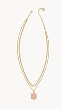 Load image into Gallery viewer, Kendra Scott-Daphne Gold Coral Frame Multi Strand Necklace in Rose Quartz 9608867278