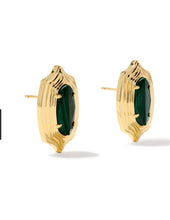 Load image into Gallery viewer, KENDRA SCOTT Ellie Stepped Frame Vintage Gold Stud Earrings 9608806787