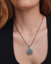 Load image into Gallery viewer, Kendra Scott-Tiger Striped Daphne Vintage Silver Small Long Pendant Necklace in Blue Marble 9608805506
