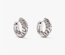 Load image into Gallery viewer, Kendra Scott-Tiger Striped Mikki Silver Huggie Earrings 9608805536