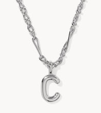 Load image into Gallery viewer, KENDRA SCOTT Bubble Letter C Silver Short Pendant Necklace 9608805590