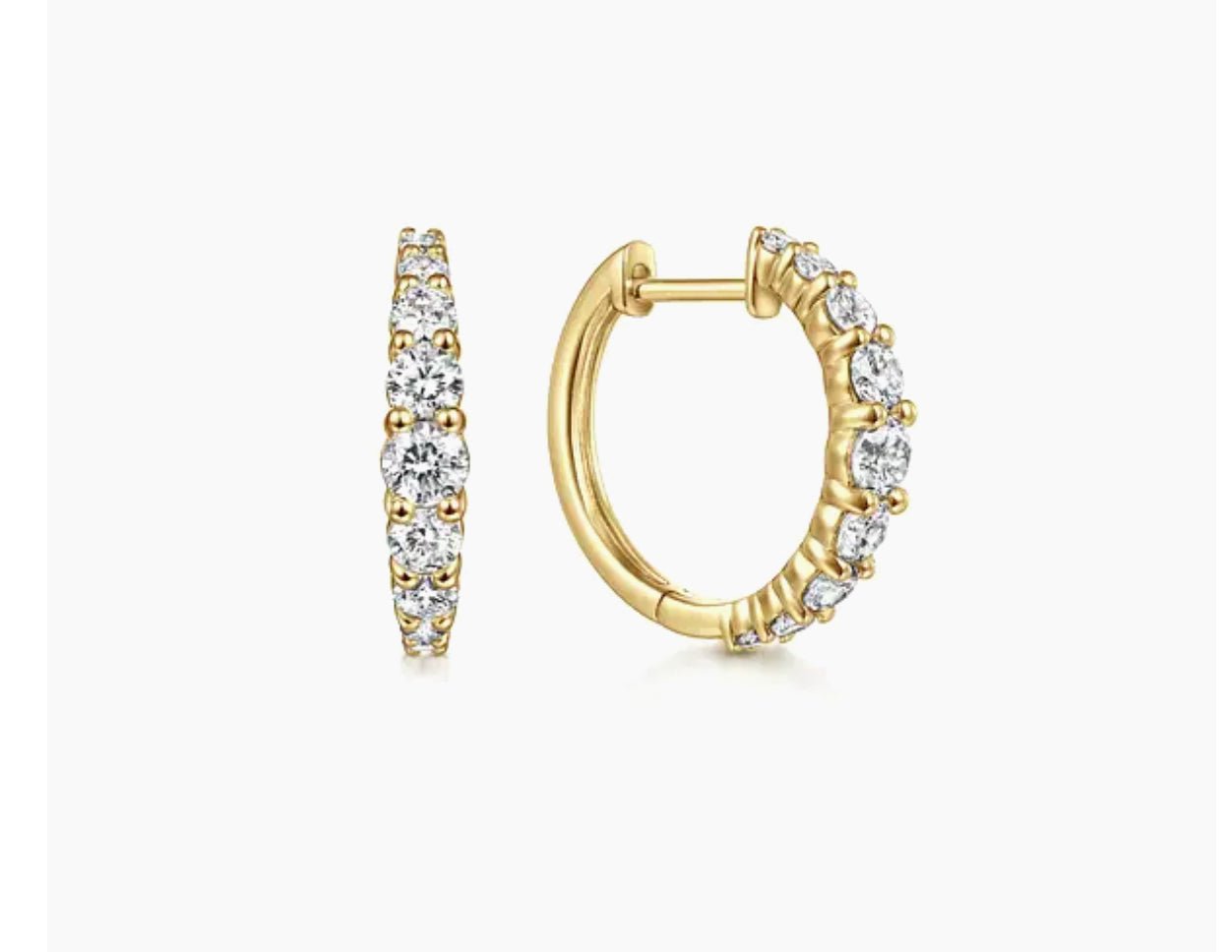 Gabriel & Co-14K Yellow Gold 15mm Classic Diamond Huggies EG13647Y45JJ