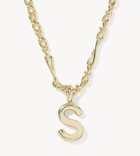 Load image into Gallery viewer, KENDRA SCOTT Bubble Letter S Gold Short Pendant Necklace 9608805621