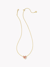 Load image into Gallery viewer, KENDRA SCOTT Holland Gold Heart Short Pendant Necklace in Pink Crystal 9608875684