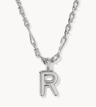 Load image into Gallery viewer, KENDRA SCOTT Bubble Letter R Silver Short Pendant Necklace 9608805620