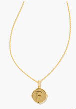 Load image into Gallery viewer, KENDRA SCOTT-Letter P Gold Disc Reversible Pendant Necklace in Iridescent  9608802410