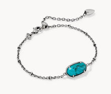 Load image into Gallery viewer, Kendra Scott-Tiger Striped Elaina Vintage Silver Delicate Chain Bracelet in Blue Marble 9608805501