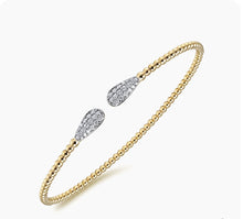 Load image into Gallery viewer, Gabriel &amp; Co-14K Yellow Gold Bujukan Diamond Teardrops Bangle BG4230-57Y45JJ