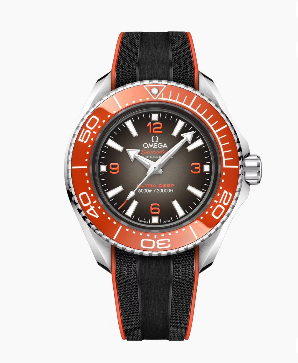 OMEGA-SEAMASTER PLANET OCEAN 6000M
45.5 mm, O‑MEGASTEEL on rubber strap
215.32.46.21.06.001