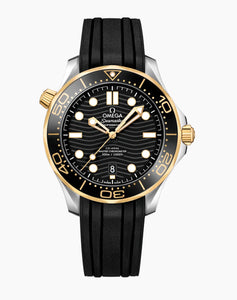 OMEGA-SEAMASTER .DIVER 300M 42 MM, STEEL ‑ YELLOW GOLD ON RUBBER STRAP 210.22.42.20.01.001