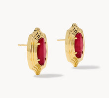 Load image into Gallery viewer, Kendra Scott-Ellie Stepped Frame Gold Stud Earrings 9608806784