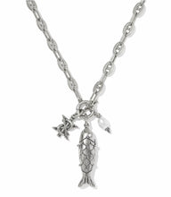Load image into Gallery viewer, KENDRA SCOTT Parker Fish Vintage Silver Long Charm Necklace 9608898588