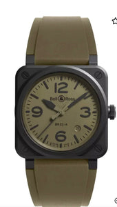 BELL & ROSS- NEW BR 03 MILITARY CERAMIC 41 MM BR03A-MIL-CE/SRB