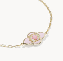 Load image into Gallery viewer, Kendra Scott-Abbie Medallion Gold Delicate Chain Bracelet in Pink Mix 9608898908