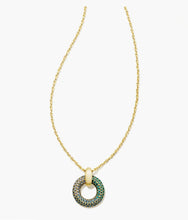 Load image into Gallery viewer, KENDRA SCOTT MIKKI PAVÉ NECKLACE GOLD GREEN BLUE OMBRE MIX # 9608856616