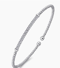 Load image into Gallery viewer, Gabriel &amp; Co-14K White Gold Bujukan Diamond Bar Split Bangle BG4262-62W45JJ.LOCK
