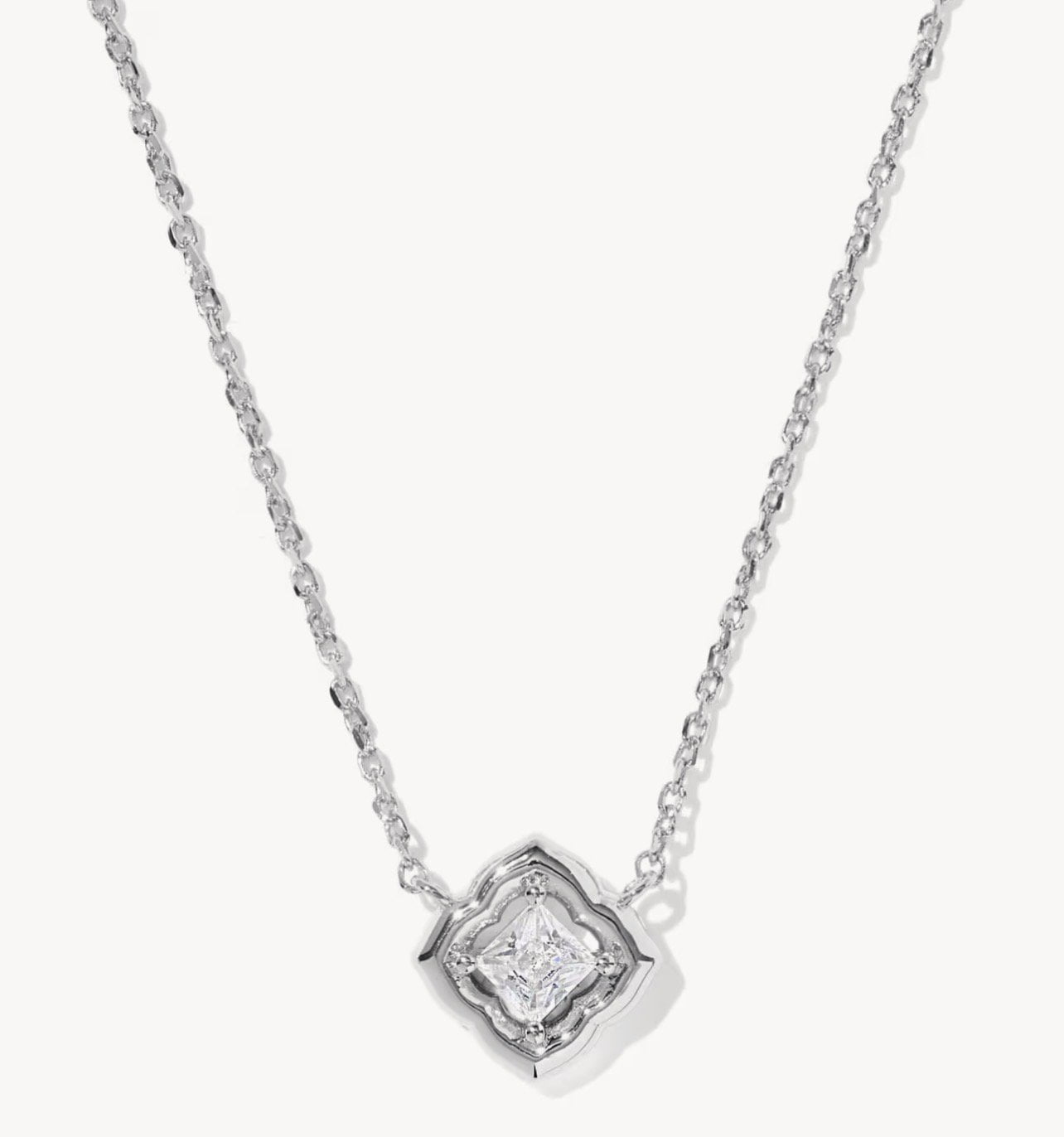 KENDRA SCOTT Mallory Crystal Silver Short Pendant Necklace 96085659