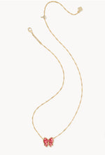 Load image into Gallery viewer, Kendra Scott-Haley Bow Gold Short Pendant Necklace in Scarlet Mother-of-Pearl 9608890239
