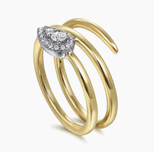 Load image into Gallery viewer, GABRIEL&amp;Co-14K White and Yellow Gold Diamond Wrap Ladies Ring
LR52576M45JJ