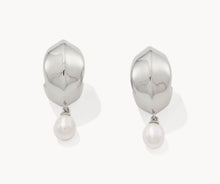 Load image into Gallery viewer, Kendra Scott-Oakland Pearl Silver Huggie Earrings 9608805677