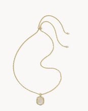 Load image into Gallery viewer, Kendra Scott-Tiger Striped Daphne Gold Small Long Pendant Necklace in Natural Mother-of-Pearl 9608805502