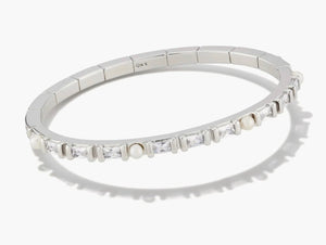 KENDRA SCOTT Gracie Silver Bangle Bracelet in White Mix  M/L # 9608862832