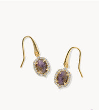 Load image into Gallery viewer, Daphne Crystal Frame Gold Drop Earrings 9608806766