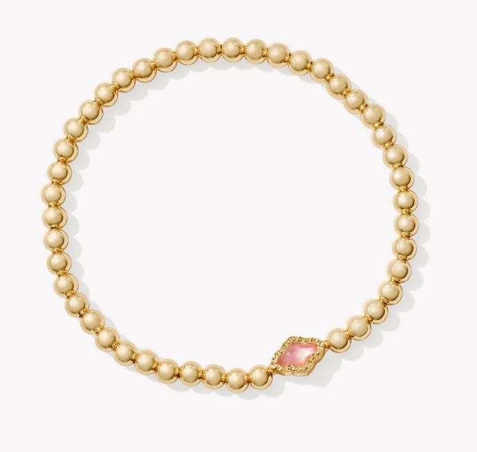 KENDRA SCOTT Abbie Gold Beaded Stretch Bracelet in Azalea Illusion 9608872989