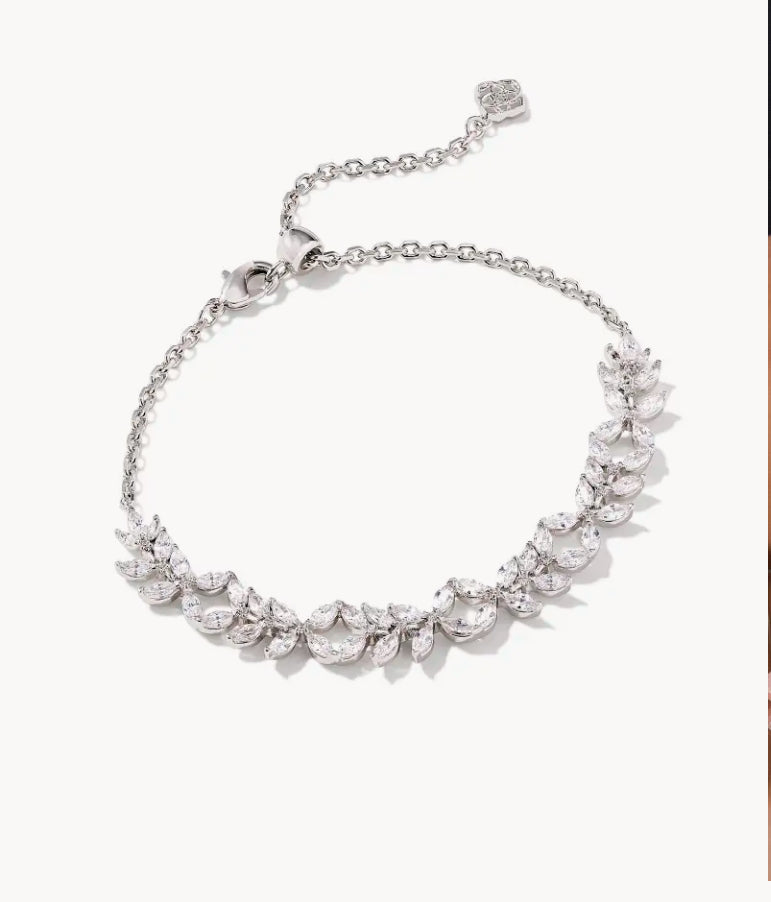 KENDRA SCOTT Rosalie Silver Tennis Bracelet in White Crystal 9608871512