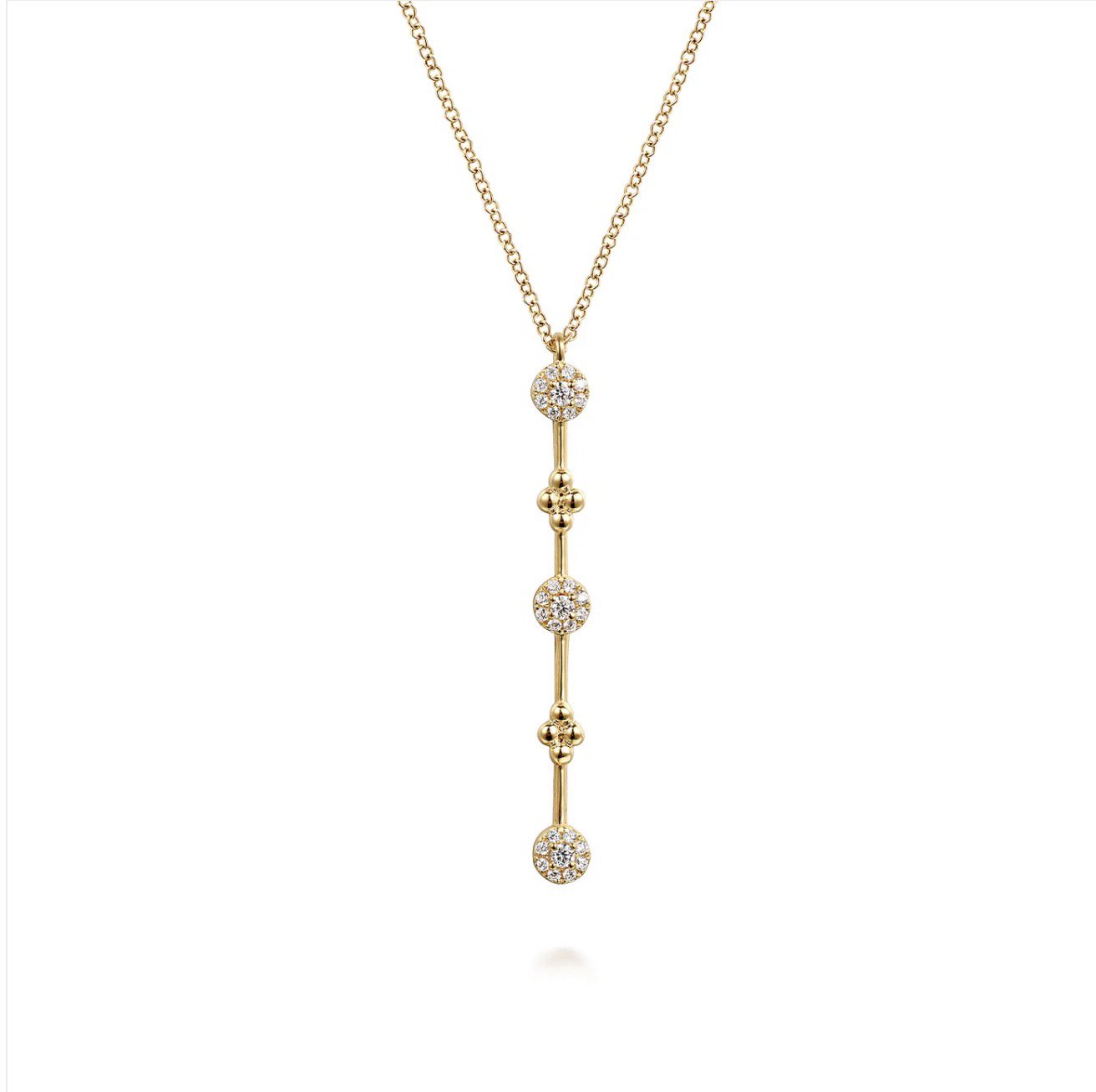 GABRIEL & Co 14K Yellow Gold Bujukan Diamond Bar Necklace NK7697Y45JJ