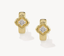 Load image into Gallery viewer, Kendra Scott-Mallory Crystal Gold Huggie Earrings 9608805660