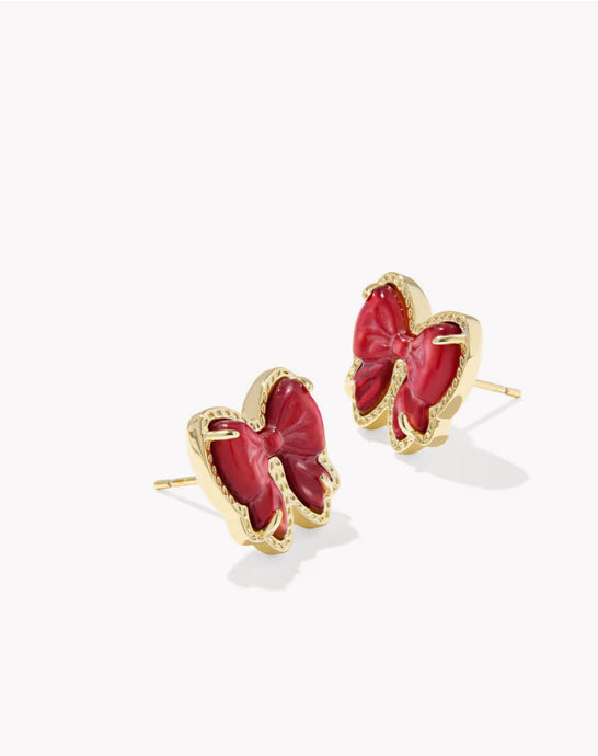 KENDRA SCOTT Haley Bow Gold Stud Earrings 9608890055