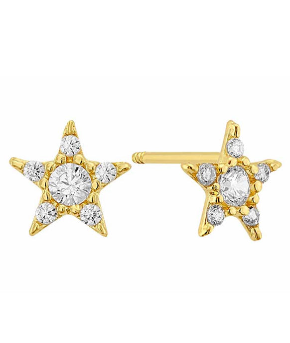 10K Yellow Gold Star W/Cz Earring Baby 8B10B0-2373