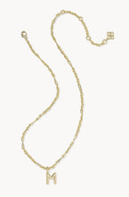 Load image into Gallery viewer, KENDRA SCOTT Bubble Letter M Gold Short Pendant Necklace 9608805609