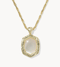Load image into Gallery viewer, Kendra Scott-Tiger Striped Daphne Gold Small Long Pendant Necklace in Natural Mother-of-Pearl 9608805502