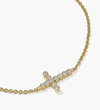 Load image into Gallery viewer, KENDRA SCOTT Cross Gold Crystal Delicate Chain Bracelet 9608805247