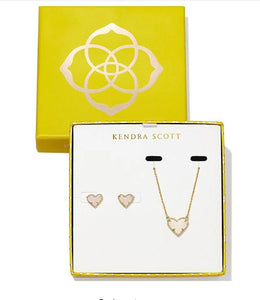 Kendra Scott-Ari Heart Drusy Heart Pendant and Stud Gift Set 9608862739
